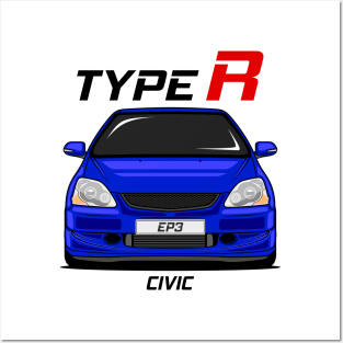 Civic EP3 Type R Blue Posters and Art